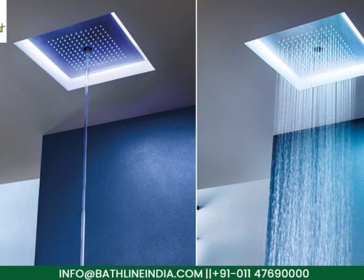 LED shower heads with speakers